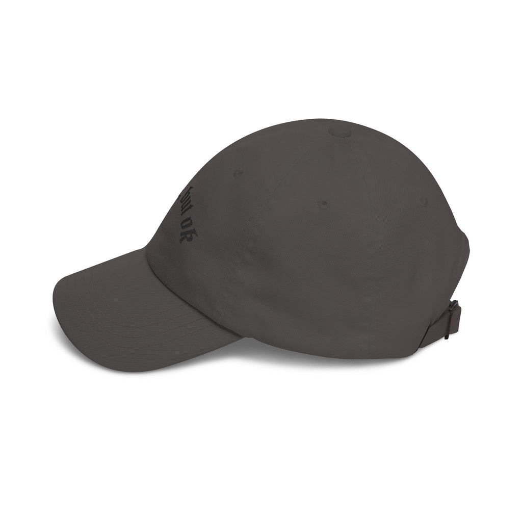 Dad Cap — "no idea, but ok" Embroidered White Baseball Hat
