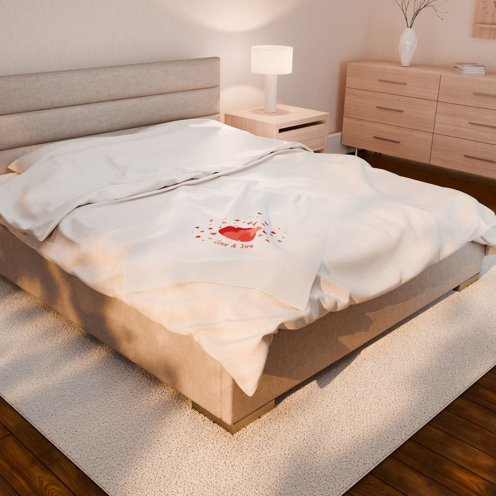 Tiny Heart Confetti Velveteen Plush Blanket | tiny heart design, pre-valentine’s