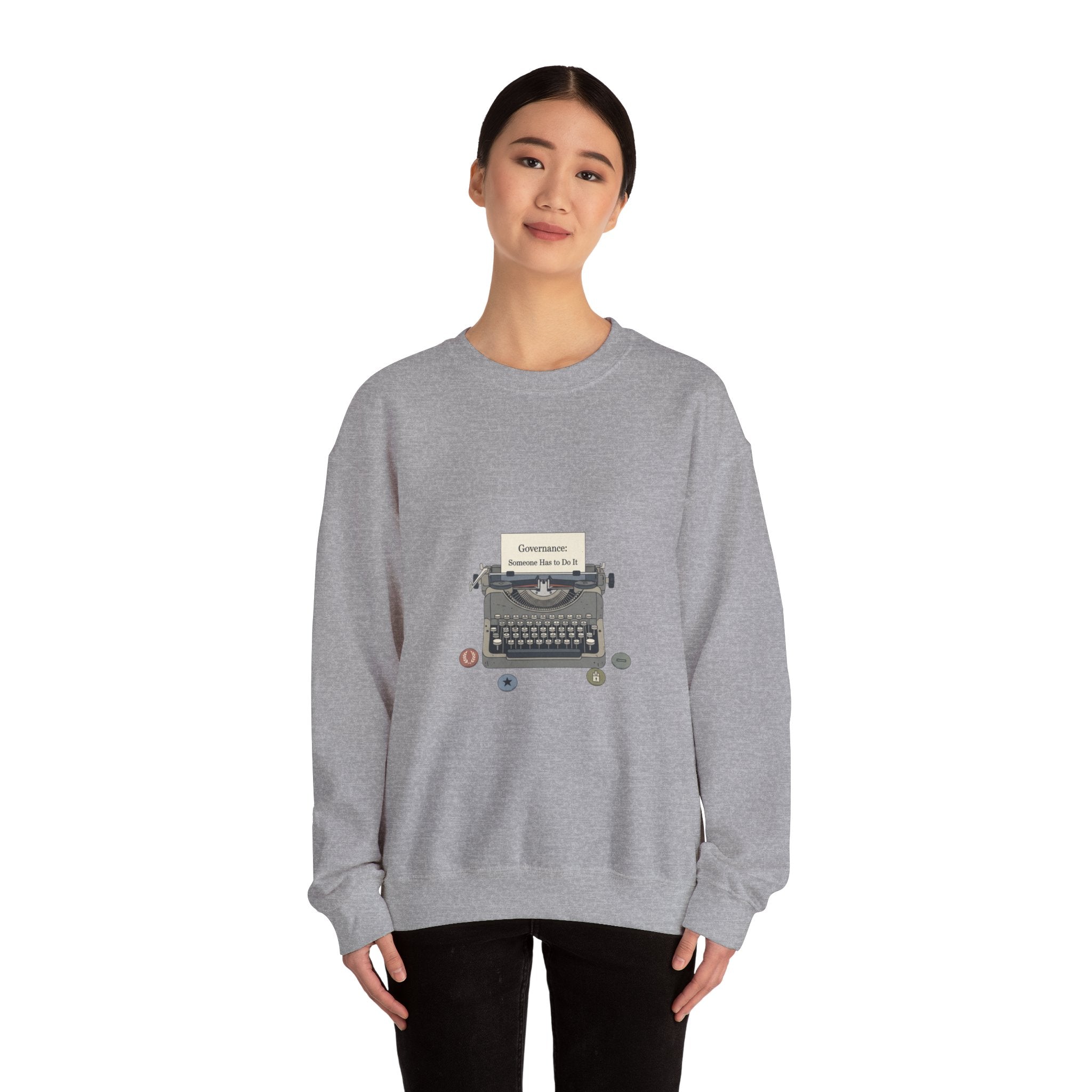 Civic Exhaustion Typewriter Crewneck sweatshirt | election memes, politics humor