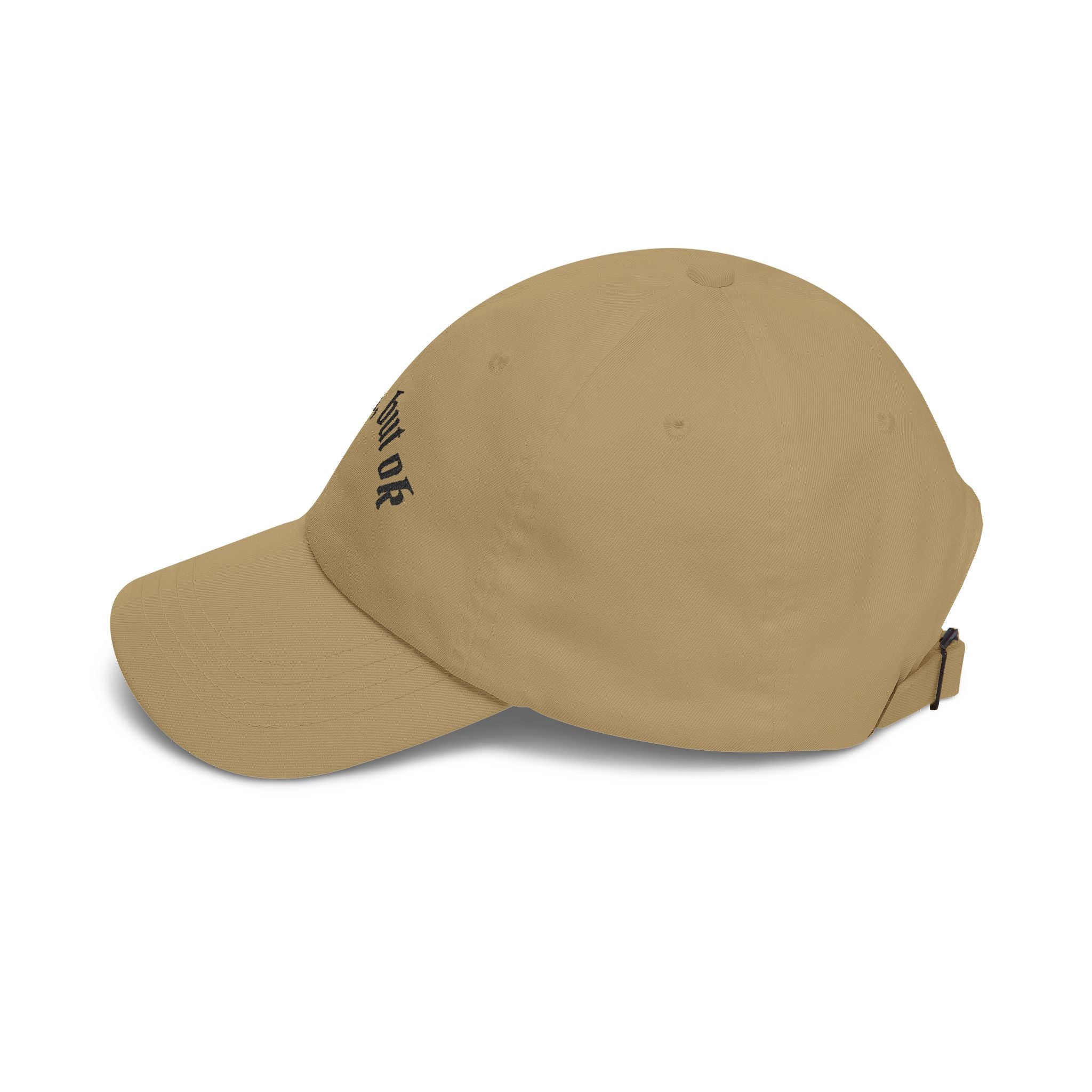 Dad Cap — "no idea, but ok" Embroidered White Baseball Hat