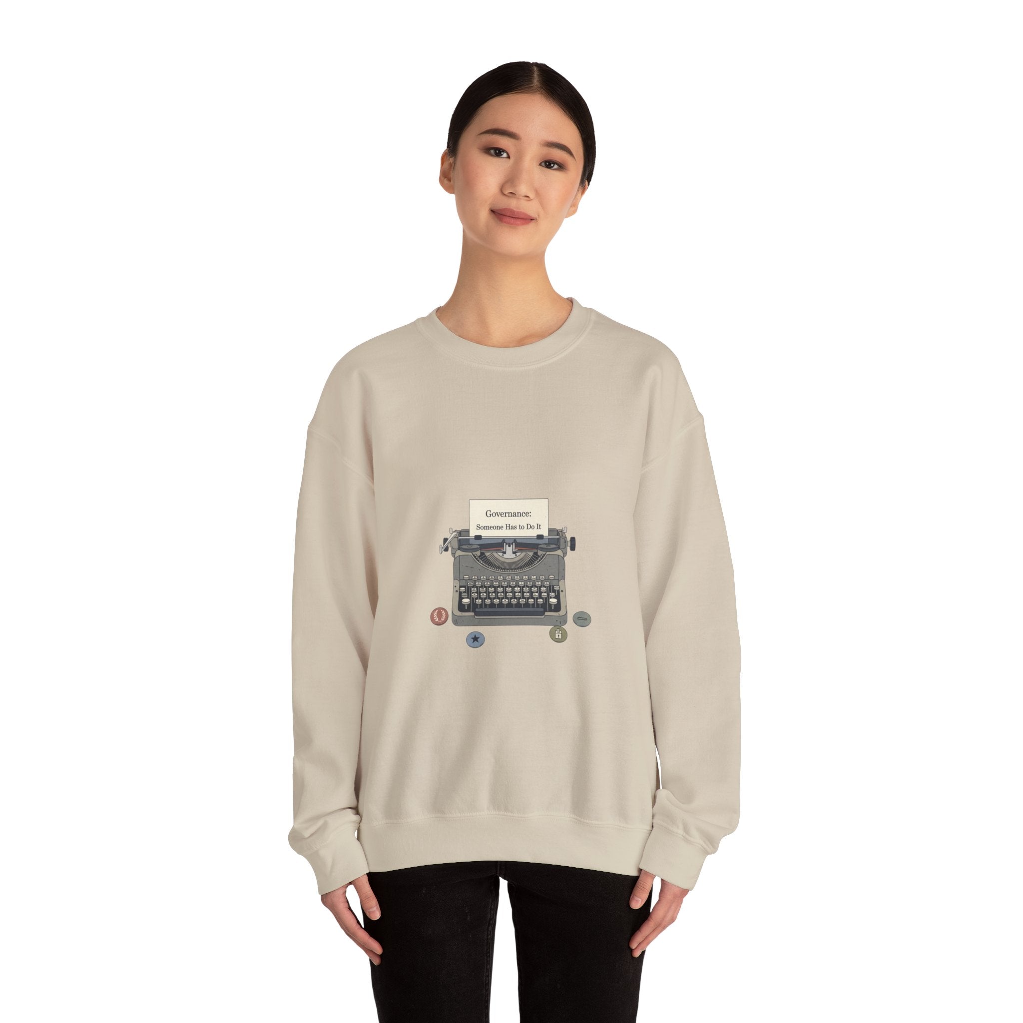 Civic Exhaustion Typewriter Crewneck sweatshirt | election memes, politics humor