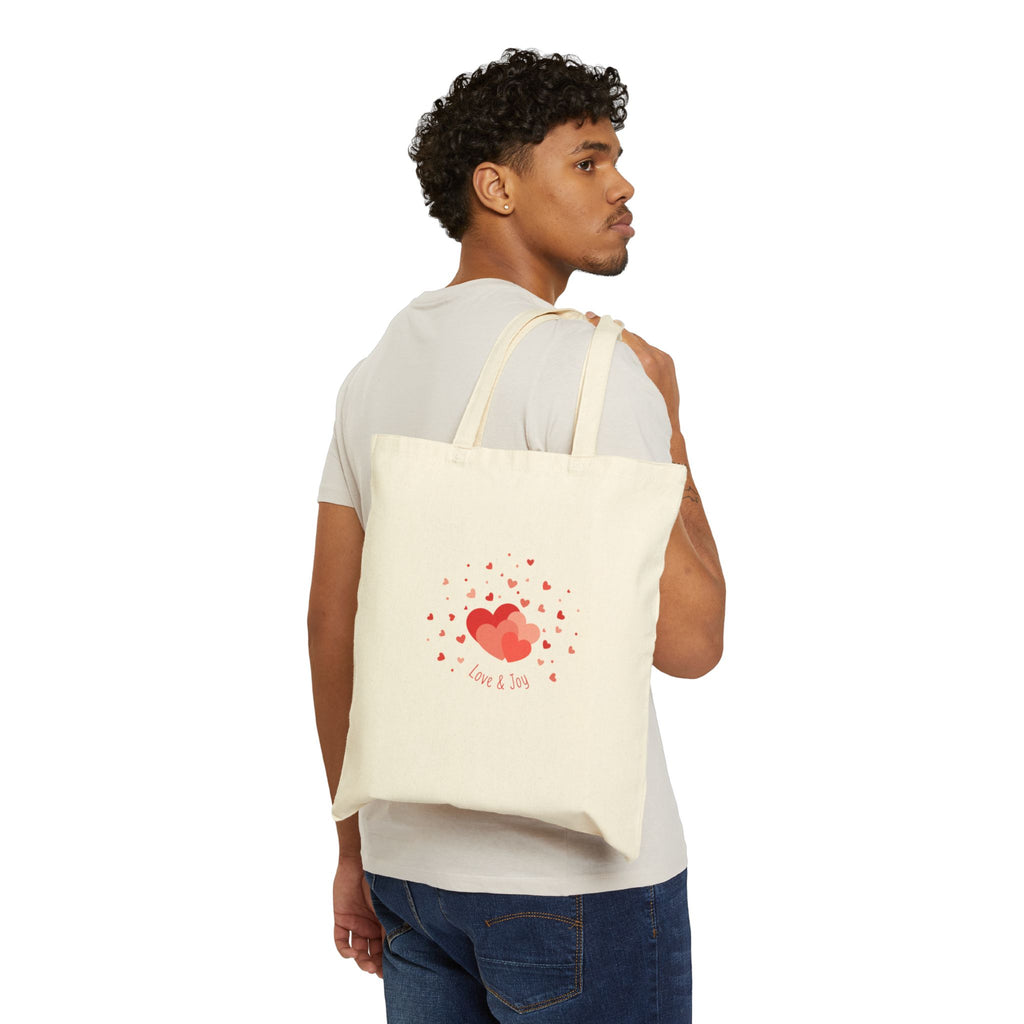 Tiny Heart Confetti Tote | Canvas Bag, micro heart pattern