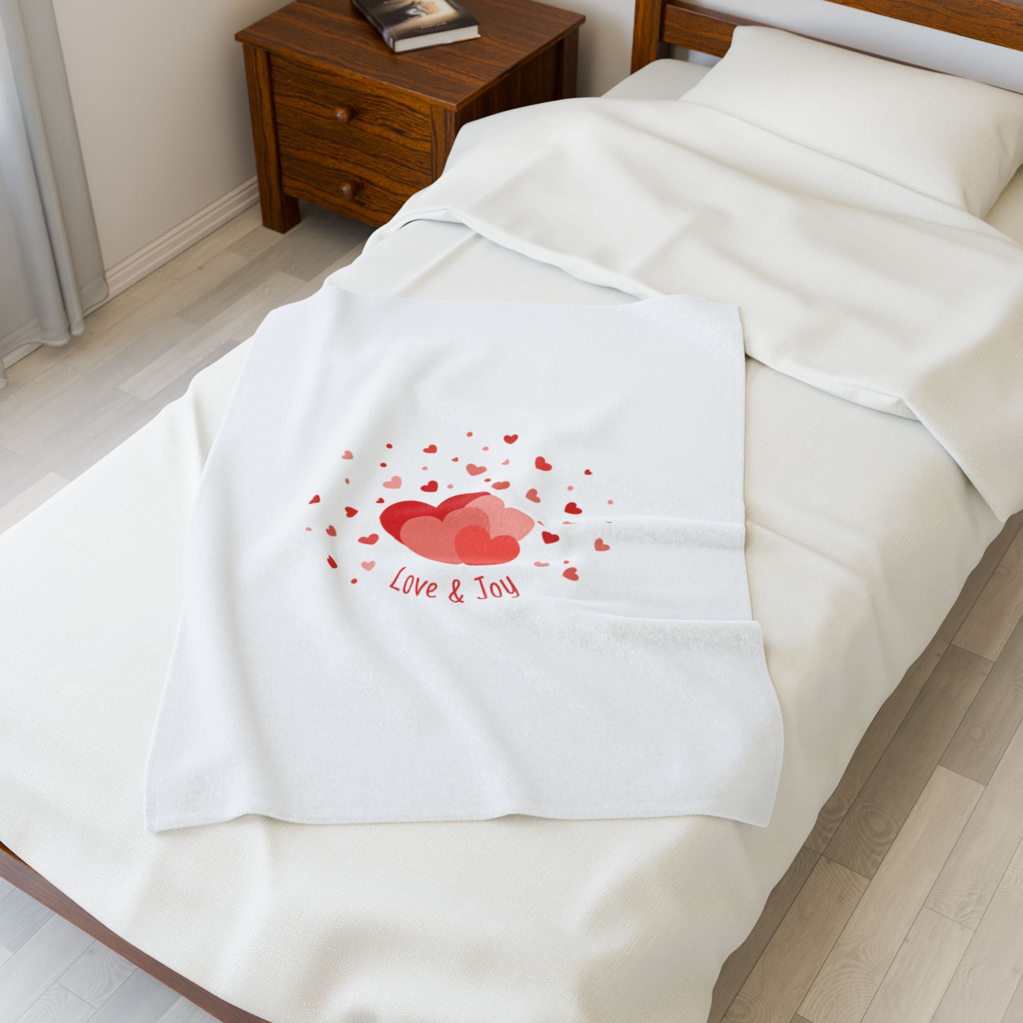 Tiny Heart Confetti Velveteen Plush Blanket | tiny heart design, pre-valentine’s