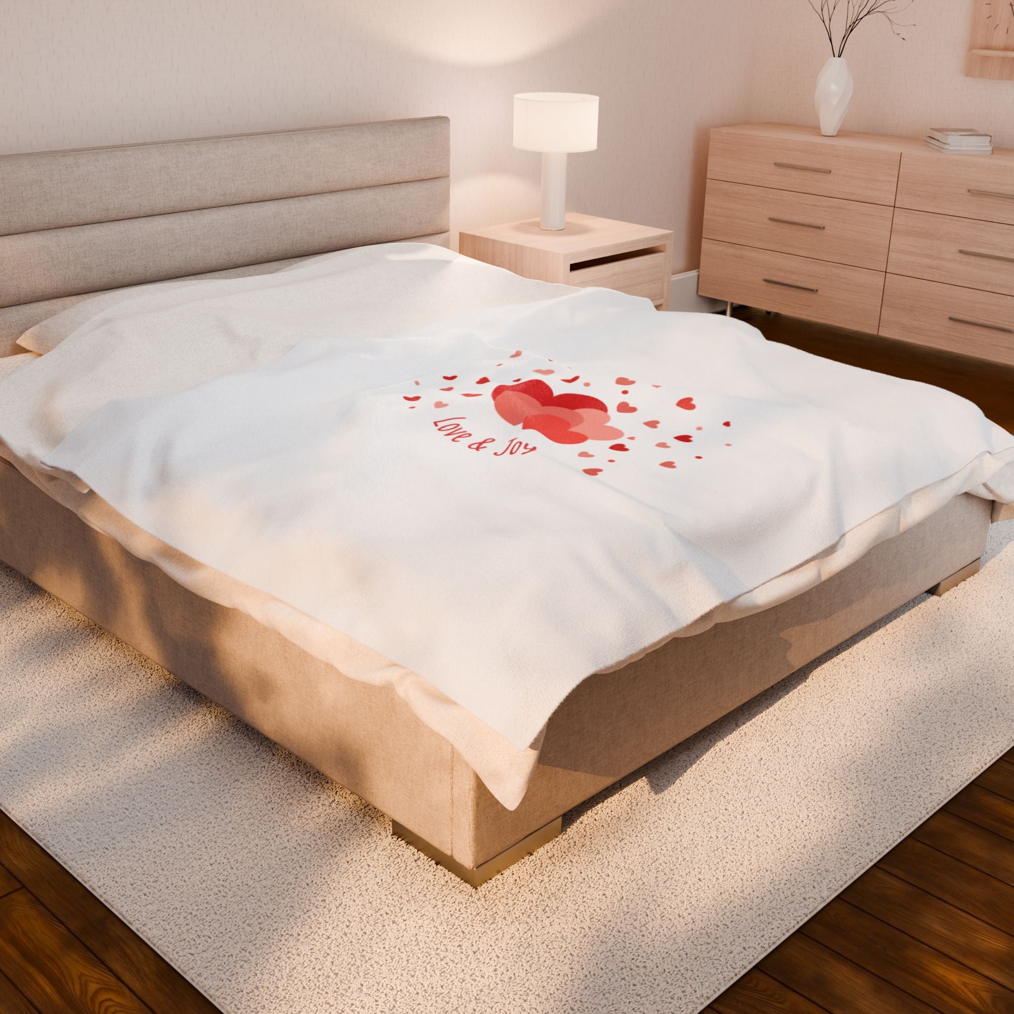 Tiny Heart Confetti Velveteen Plush Blanket | tiny heart design, pre-valentine’s