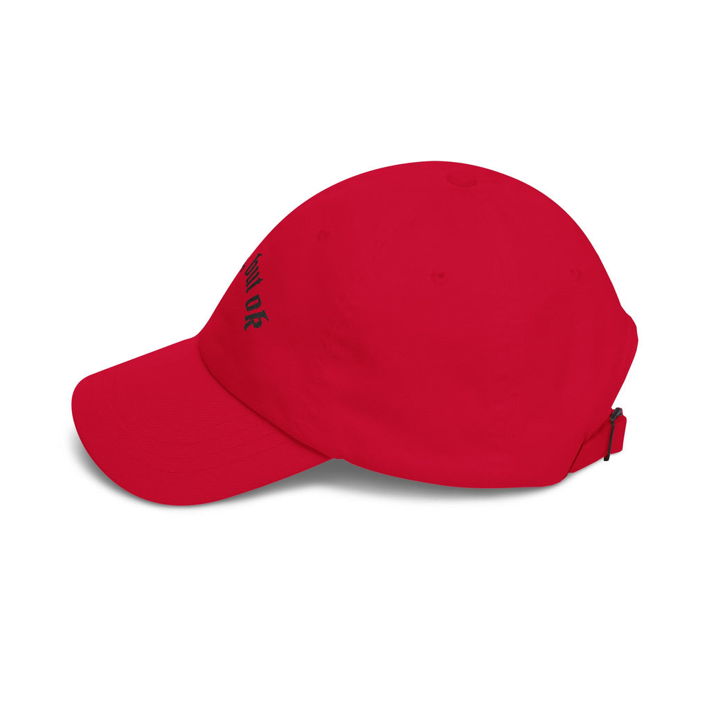 Dad Cap — "no idea, but ok" Embroidered White Baseball Hat